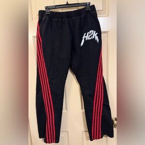 Hard2Kill Made in Memphis Black Track Pants with Red Side Stripes